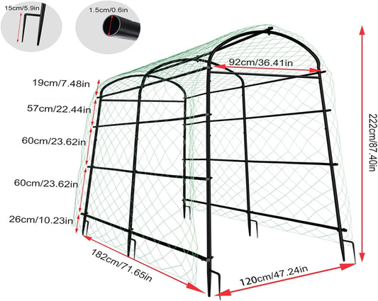 87inch Garden Trellis Arch: for Climbing Plants with Net Metal
