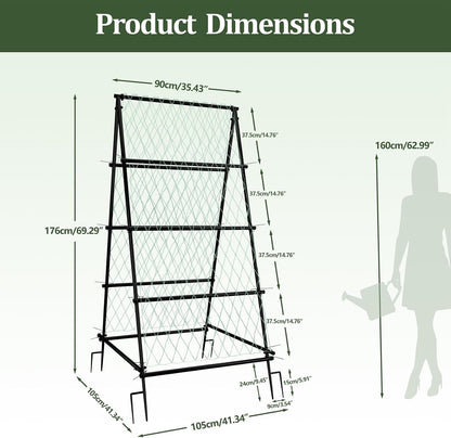 87inch Garden Trellis Arch: for Climbing Plants with Net Metal