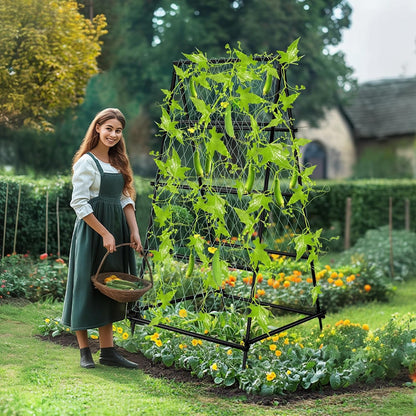 87inch Garden Trellis Arch: for Climbing Plants with Net Metal