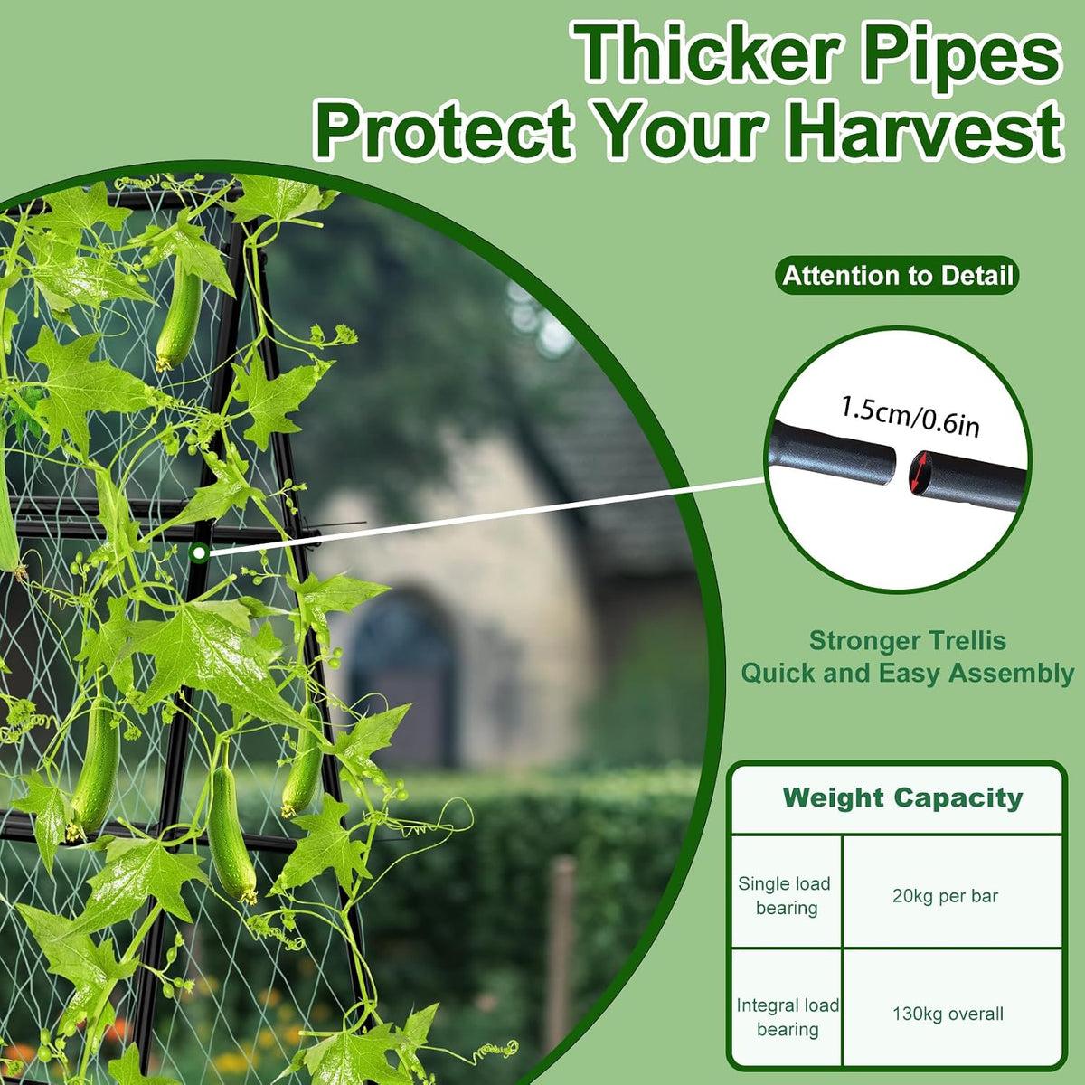 87inch Garden Trellis Arch: for Climbing Plants with Net Metal