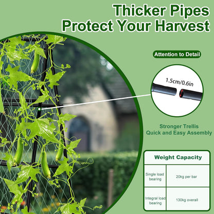 87inch Garden Trellis Arch: for Climbing Plants with Net Metal
