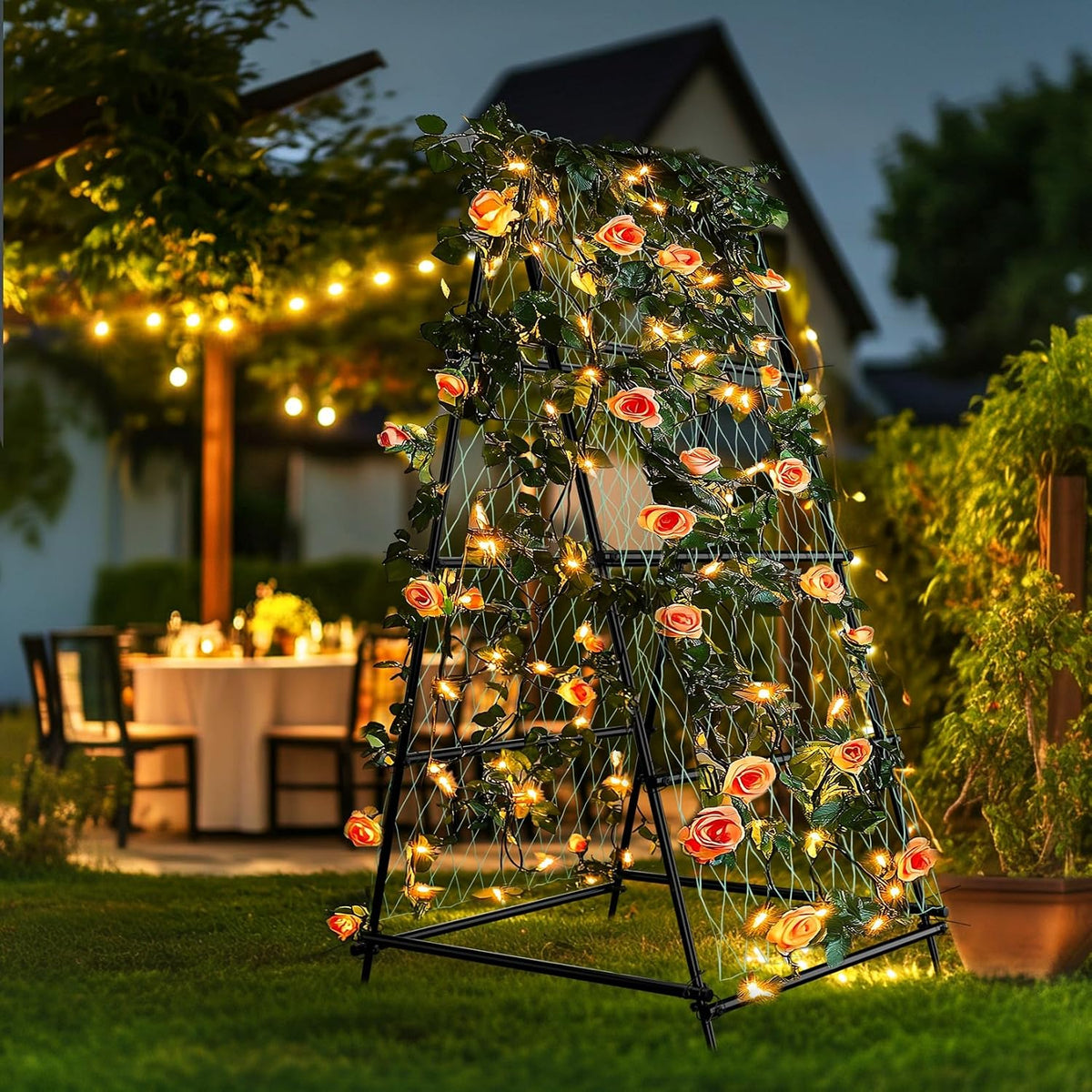 87inch Garden Trellis Arch: for Climbing Plants with Net Metal