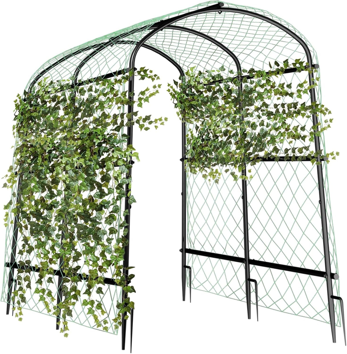 87inch Garden Trellis Arch: for Climbing Plants with Net Metal