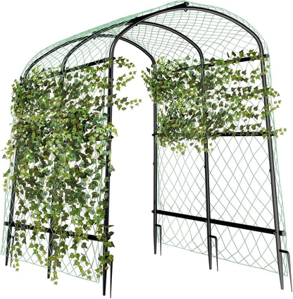87inch Garden Trellis Arch: for Climbing Plants with Net Metal