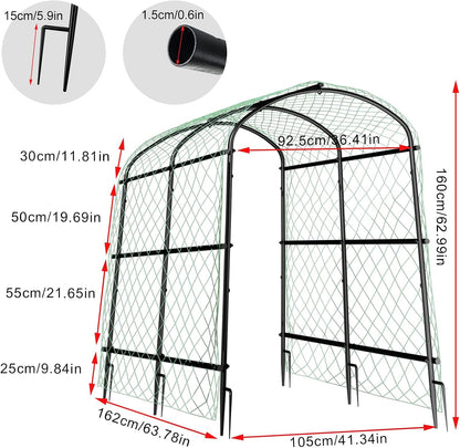 87inch Garden Trellis Arch: for Climbing Plants with Net Metal