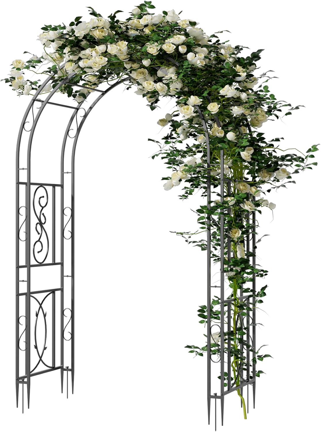 87inch Garden Trellis Arch: for Climbing Plants with Net Metal