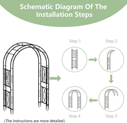 87inch Garden Trellis Arch: for Climbing Plants with Net Metal