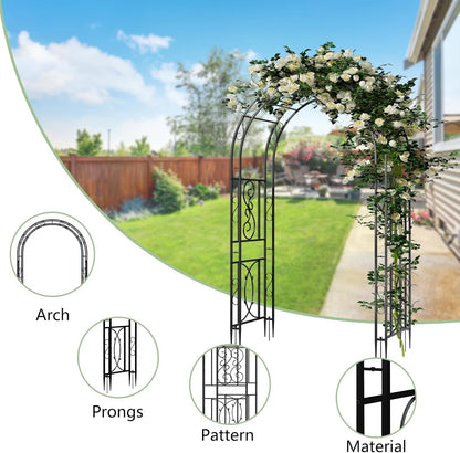 87inch Garden Trellis Arch: for Climbing Plants with Net Metal