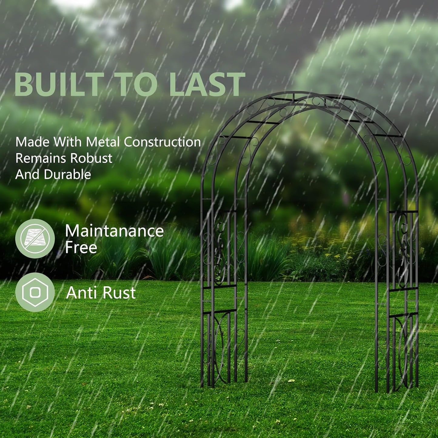 87inch Garden Trellis Arch: for Climbing Plants with Net Metal