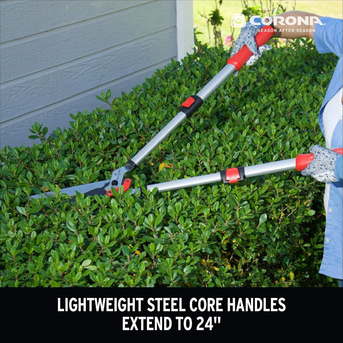 Corona HS 4344 DualLINK Extendable Hedge Shear, Red, 29 Inch Handle