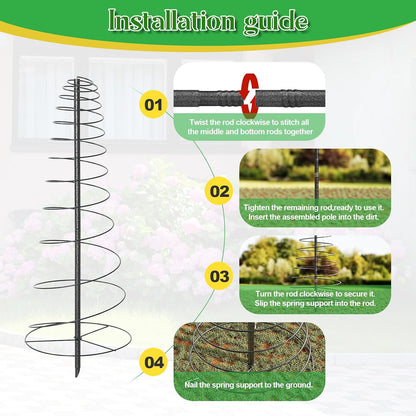 Outdoor Metal Trellis for Climbing Plants, Heavy Duty Rustproof Garden Trellis 60inch, Sturdy Plant Support for Roses, Ivy, Tomatoes, Cucumbers, Flowers 2pcs Black