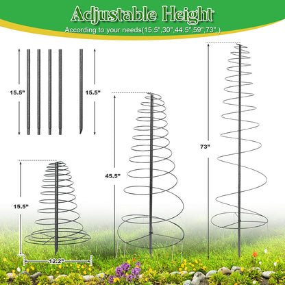 Outdoor Metal Trellis for Climbing Plants, Heavy Duty Rustproof Garden Trellis 60inch, Sturdy Plant Support for Roses, Ivy, Tomatoes, Cucumbers, Flowers 2pcs Black