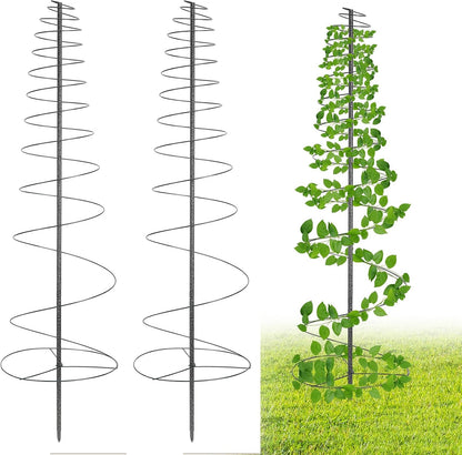 Outdoor Metal Trellis for Climbing Plants, Heavy Duty Rustproof Garden Trellis 60inch, Sturdy Plant Support for Roses, Ivy, Tomatoes, Cucumbers, Flowers 2pcs Black