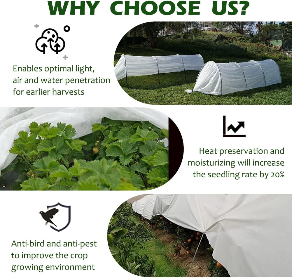 Plant Freeze Protection Cover, 7x25 FT Floating Row Cover