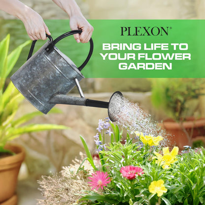Metal Watering Can Outdoor 1 Gallon, Flower Plant Gardening Garden Large Green Watering Can Pot, Galvanized Steel Handles - Removable Spray Spout, Green