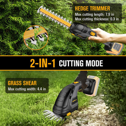 Cordless Hedge Trimmer Compatible with DEWALT 20V MAX Battery
