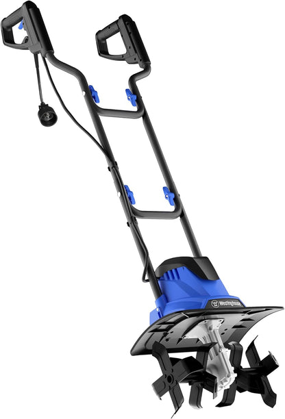 6-Inch, 2.5 Amp Corded Electric Mini Tiller Cultivator for Gardening, Lightweight, 4 Steel Blades