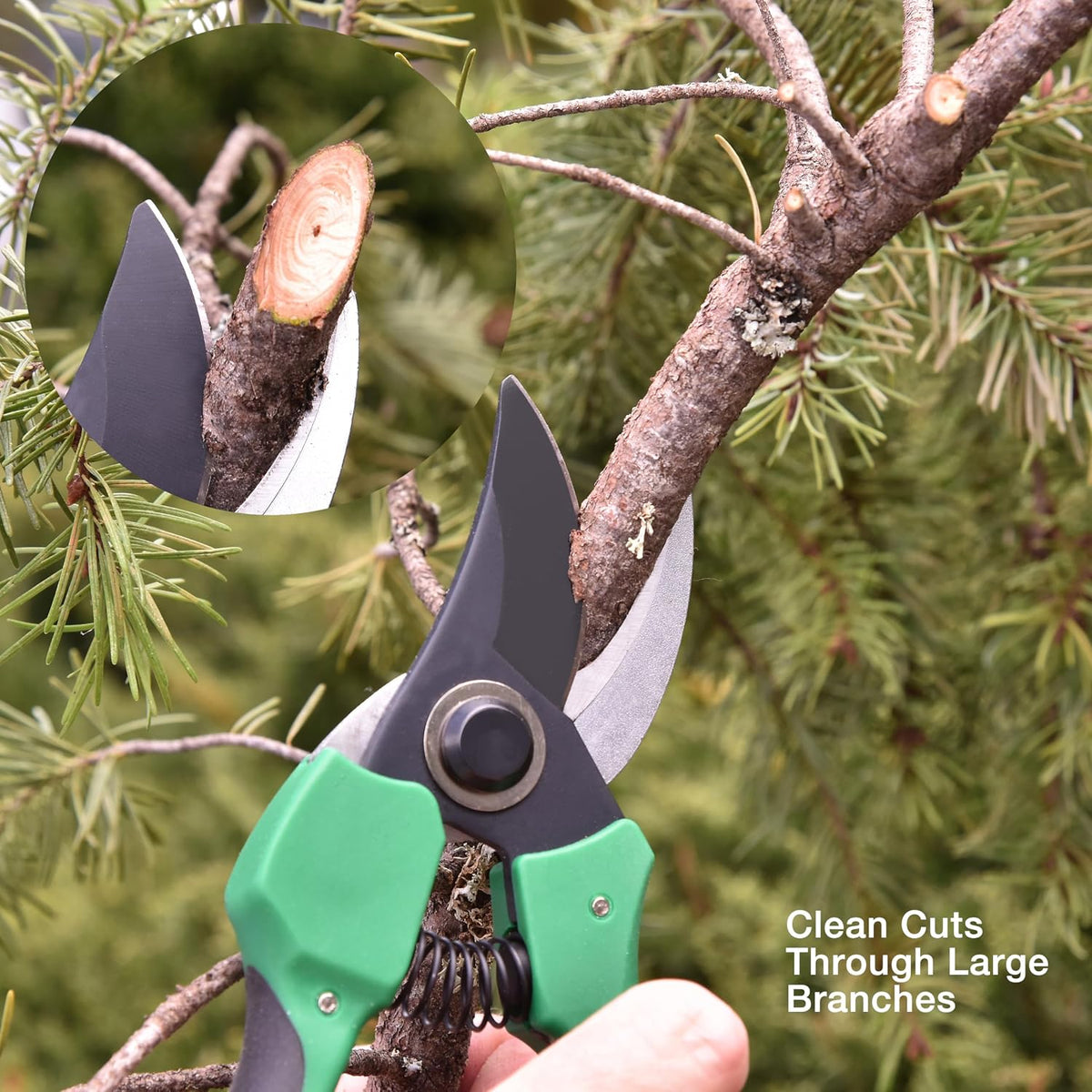 8 Inch Garden Pruner with a SK5 Carbon Steel, Non-stick, Rust Resistant Blade. Adjustable for Small and Large Hands