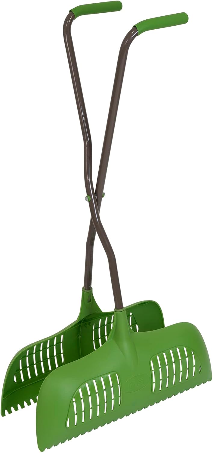 Leaf Grabber Rake with Long Handle & Cushioned Grip for Leaves, Lawn Clippings, Twigs, Yard Waste
