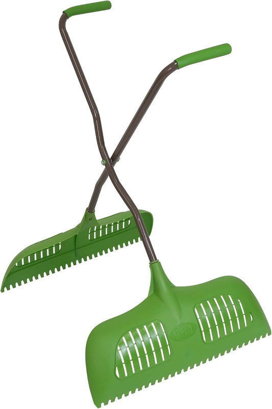 Leaf Grabber Rake with Long Handle & Cushioned Grip for Leaves, Lawn Clippings, Twigs, Yard Waste