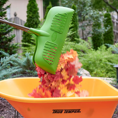 Leaf Grabber Rake with Long Handle & Cushioned Grip for Leaves, Lawn Clippings, Twigs, Yard Waste