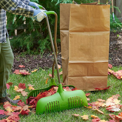 Leaf Grabber Rake with Long Handle & Cushioned Grip for Leaves, Lawn Clippings, Twigs, Yard Waste