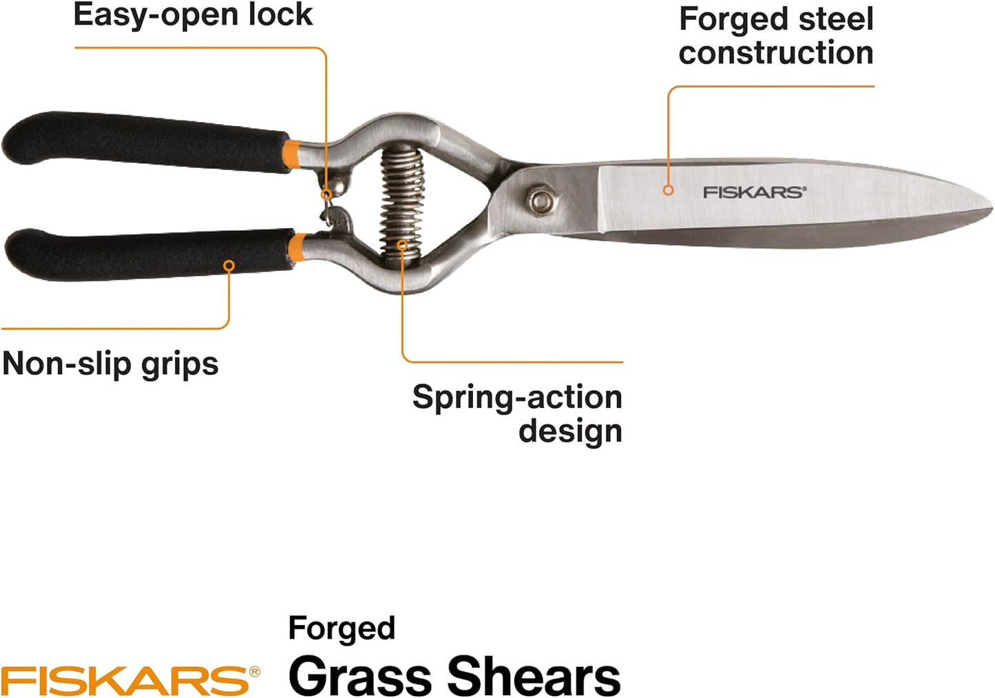 5" Forged Grass Shears, Handheld Grass Clippers for Lawn & Garden