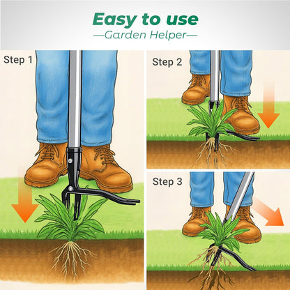 Suchtale 46" Stand Up Weed Puller Tool, Heavy-Duty Metal Claw Weeder