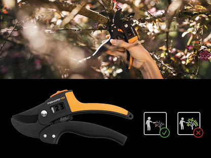 PowerStep Pruner Anvil P83, Cutting diameter: 2.4 cm, Steel blades with non-stick coating, Length: 19 cm, Black/Orange, 1000575