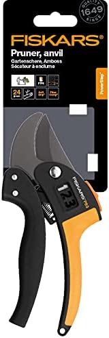 PowerStep Pruner Anvil P83, Cutting diameter: 2.4 cm, Steel blades with non-stick coating, Length: 19 cm, Black/Orange, 1000575