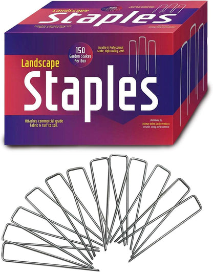 Ashman 150 Pack Galvanized Garden Stakes Landscape Staples and Fence Stake Sod Staples - Heavy Duty & Anti Rust Zinc Coated.