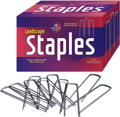 Ashman 150 Pack Galvanized Garden Stakes Landscape Staples and Fence Stake Sod Staples - Heavy Duty & Anti Rust Zinc Coated.