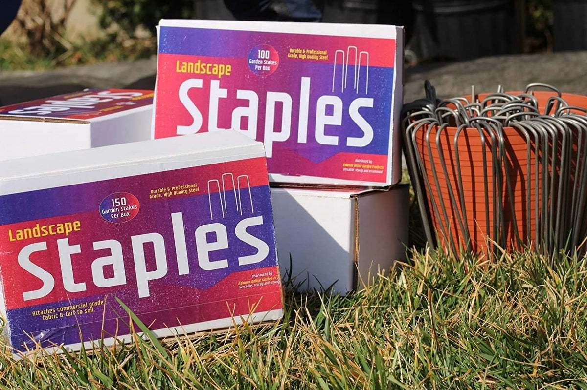 Ashman 150 Pack Galvanized Garden Stakes Landscape Staples and Fence Stake Sod Staples - Heavy Duty & Anti Rust Zinc Coated.