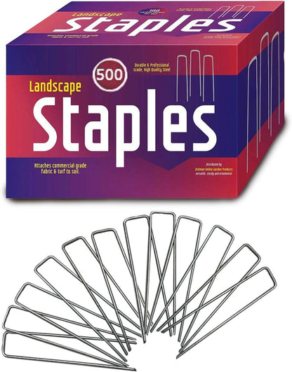 Ashman 150 Pack Galvanized Garden Stakes Landscape Staples and Fence Stake Sod Staples - Heavy Duty & Anti Rust Zinc Coated.