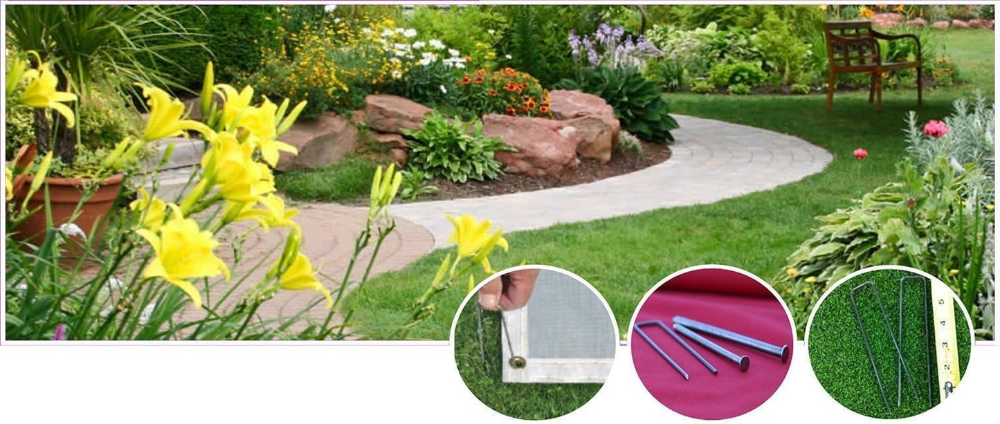 Ashman 150 Pack Galvanized Garden Stakes Landscape Staples and Fence Stake Sod Staples - Heavy Duty & Anti Rust Zinc Coated.