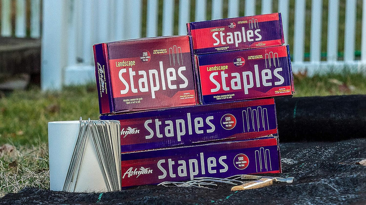 Ashman 150 Pack Galvanized Garden Stakes Landscape Staples and Fence Stake Sod Staples - Heavy Duty & Anti Rust Zinc Coated.