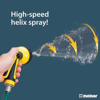 65112-AMZ 6-Pattern Vortex Water Hose Sprayer Nozzle, QuickConnect Product Adapter, Black, Yellow, Slip Resistant Outdoor Hose Nozzle Sprayer for Watering Plants, Lawn, Car Washing, Patio, Pet
