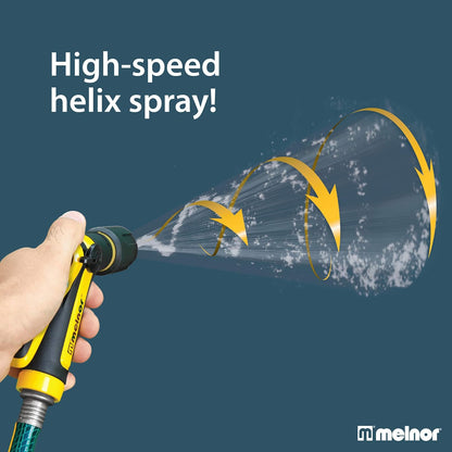65112-AMZ 6-Pattern Vortex Water Hose Sprayer Nozzle, QuickConnect Product Adapter, Black, Yellow, Slip Resistant Outdoor Hose Nozzle Sprayer for Watering Plants, Lawn, Car Washing, Patio, Pet