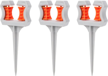 Garden Hose Guide Spikes, 3 Pack Abs Plastic Protective Rollers with Water Saving Design for Lawn Garden Watering and Preventing Hose Wear
