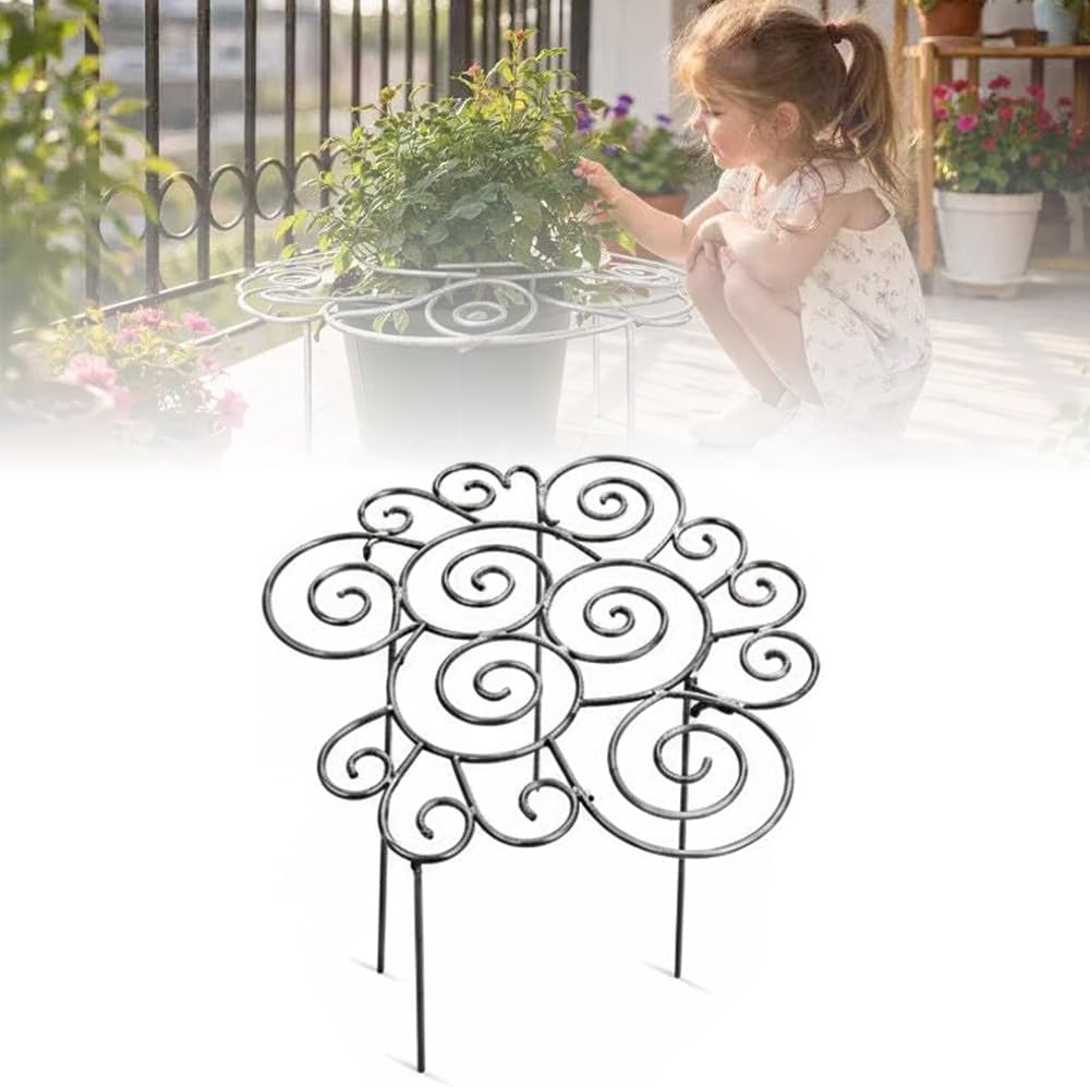 Metal Plant Support Ring for Garden, Stackable Flower Support for Indoor & Outdoor Plants, Heavy-Duty Flower Supports Frame for Upright Growth Lawn Patio Garden