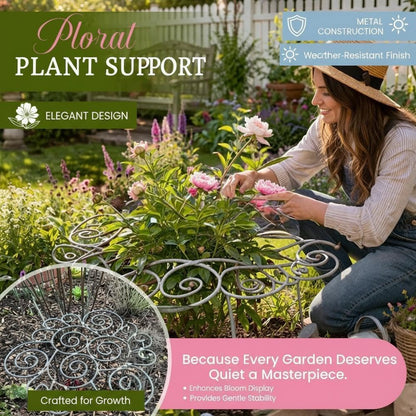 Metal Plant Support Ring for Garden, Stackable Flower Support for Indoor & Outdoor Plants, Heavy-Duty Flower Supports Frame for Upright Growth Lawn Patio Garden