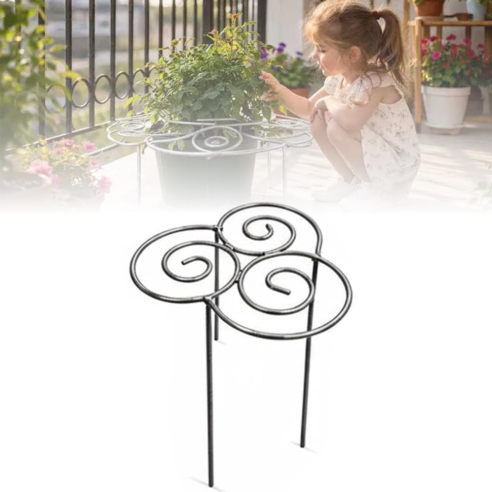 Metal Plant Support Ring for Garden, Stackable Flower Support for Indoor & Outdoor Plants, Heavy-Duty Flower Supports Frame for Upright Growth Lawn Patio Garden