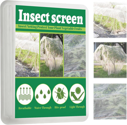 10x50 FT Garden Netting - Heavy Duty 60 Mesh Polyester Insect Barrier with Reinforced Edges | Bird & Pest Protection for Fruit Trees, Vegetable Gardens, Blueberry Bushes