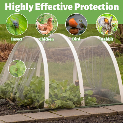 10x50 FT Garden Netting - Heavy Duty 60 Mesh Polyester Insect Barrier with Reinforced Edges | Bird & Pest Protection for Fruit Trees, Vegetable Gardens, Blueberry Bushes