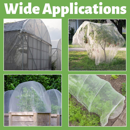 10x50 FT Garden Netting - Heavy Duty 60 Mesh Polyester Insect Barrier with Reinforced Edges | Bird & Pest Protection for Fruit Trees, Vegetable Gardens, Blueberry Bushes