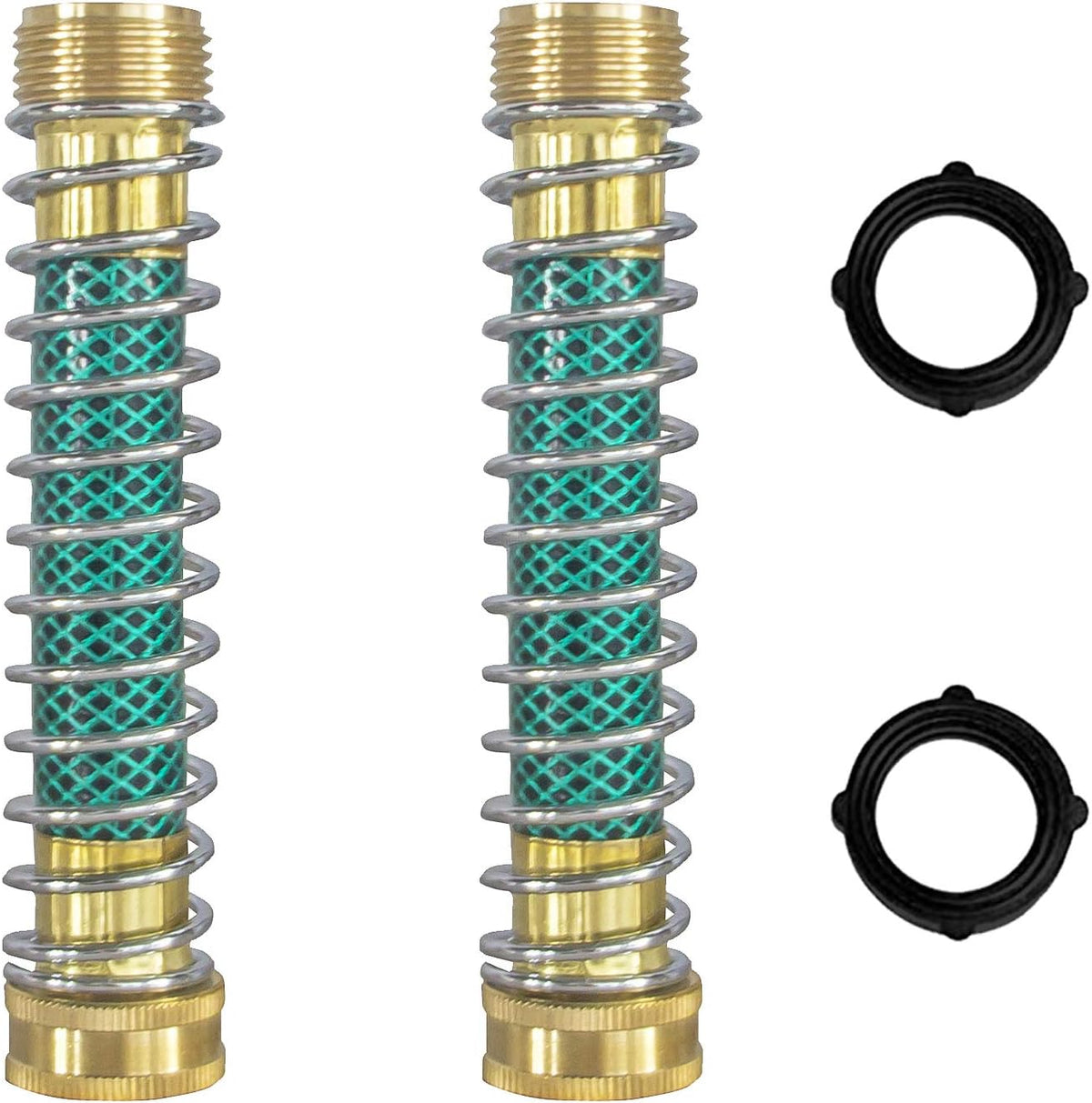 Garden Hose Protector, Hose Extension Adapter with Coil Spring, 2 Pack
