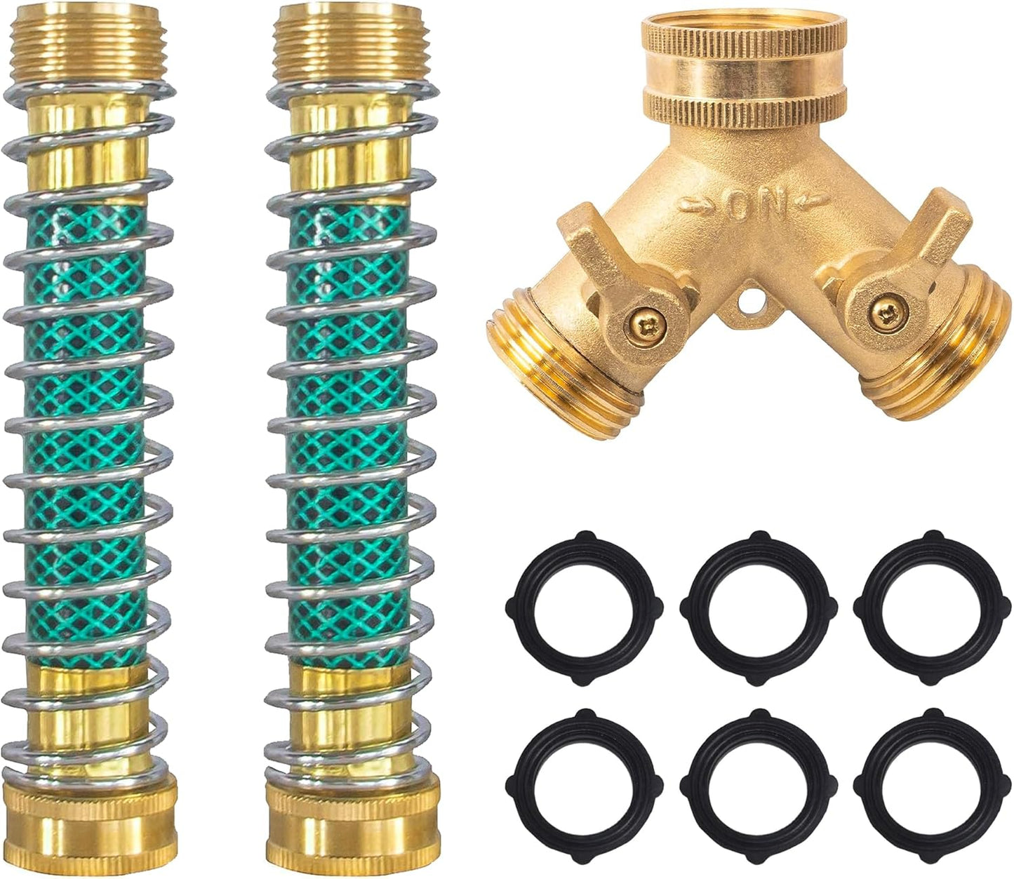 Garden Hose Protector, Hose Extension Adapter with Coil Spring, 2 Pack