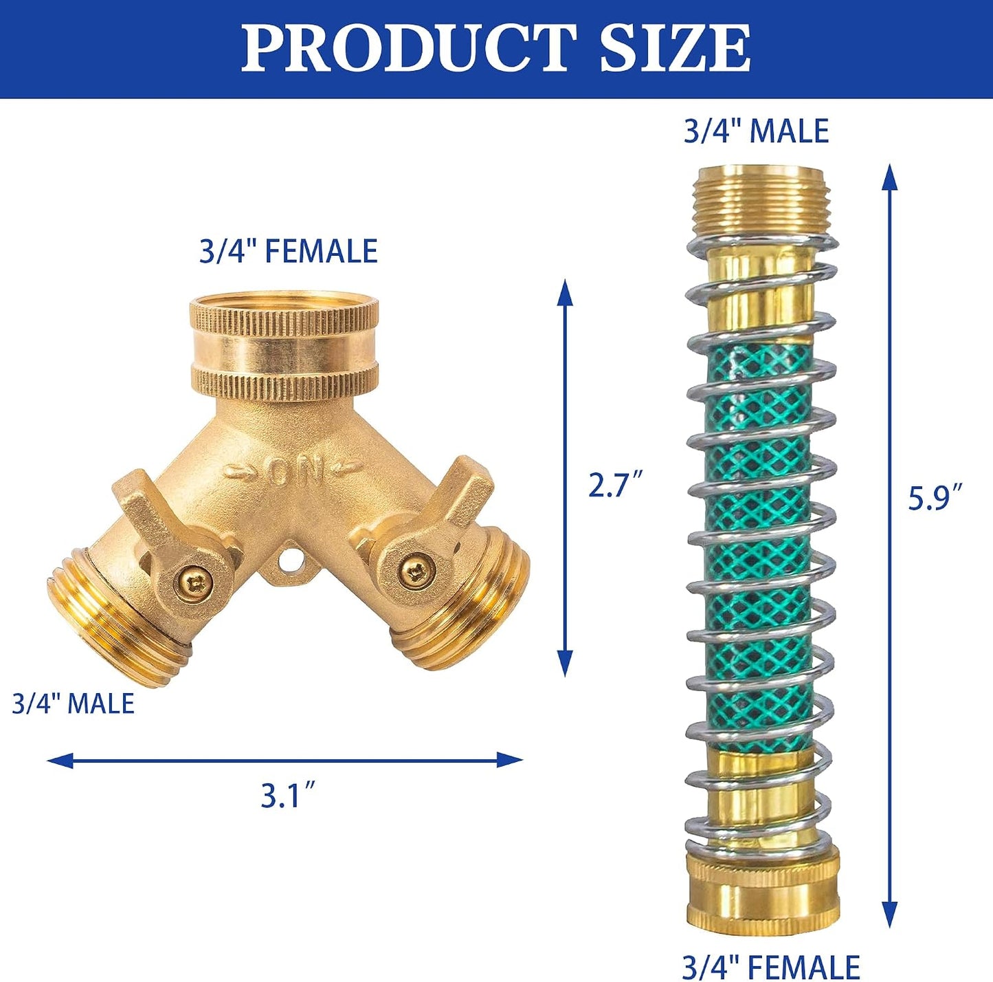 Garden Hose Protector, Hose Extension Adapter with Coil Spring, 2 Pack