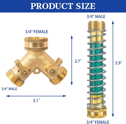 Garden Hose Protector, Hose Extension Adapter with Coil Spring, 2 Pack