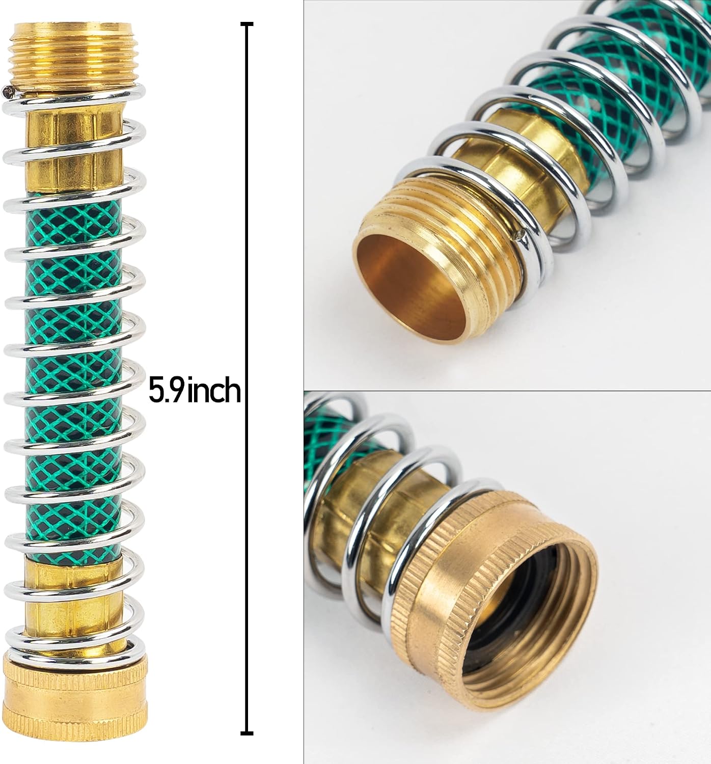 Garden Hose Protector, Hose Extension Adapter with Coil Spring, 2 Pack